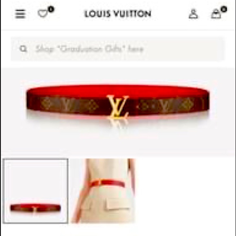 LV Initiales 30mm reversible red monogram
